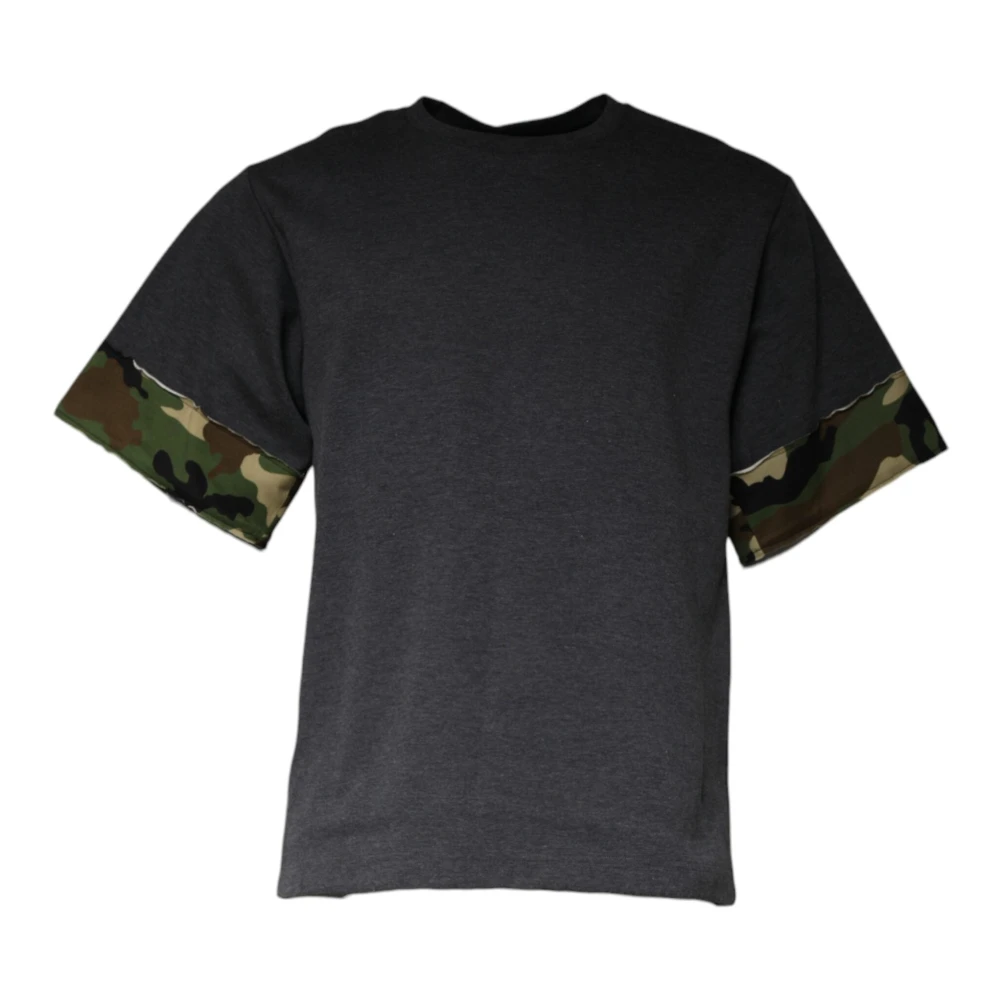 Dolce & Gabbana Men's Gray Camouflage Crew Neck T-Shirt