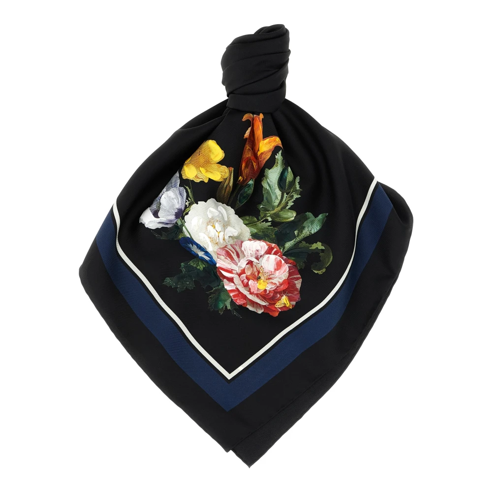 Maison Margiela Women's Black Silk Scarves, One Size, Silk Scarf