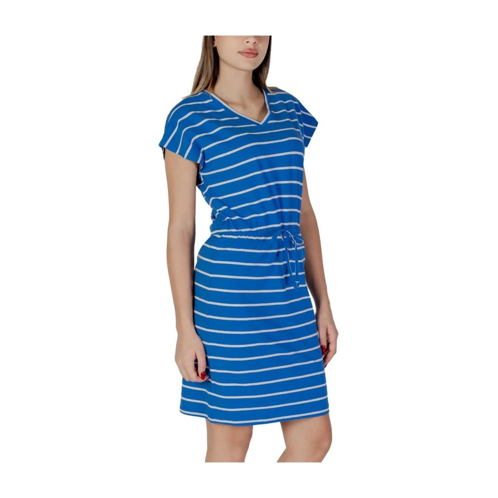 b.Young Blauwe Katoenen Jurk Lente Zomer Collectie Blue Dames