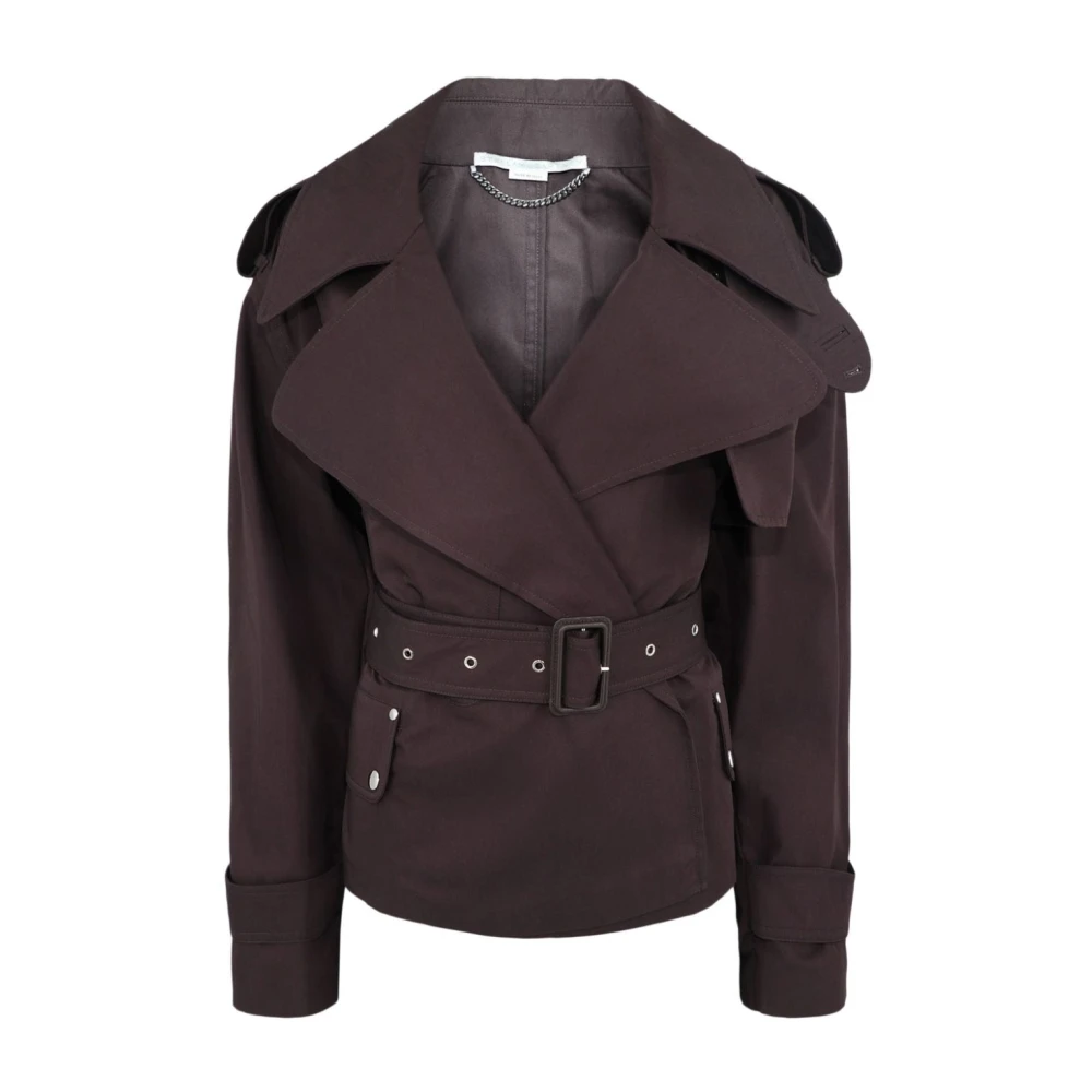 Stella Mccartney Korte Getailleerde Trenchcoat Brown Dames