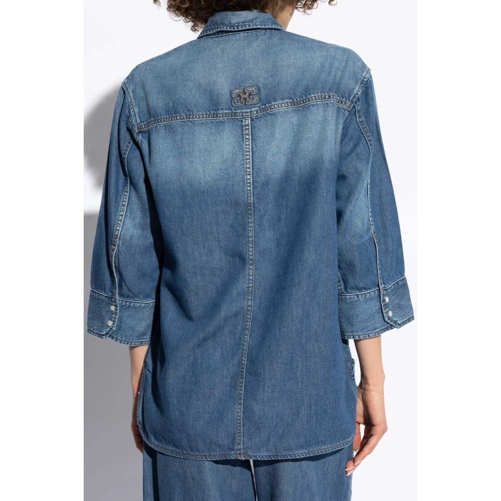 Ganni Denim overhemd Blue Dames