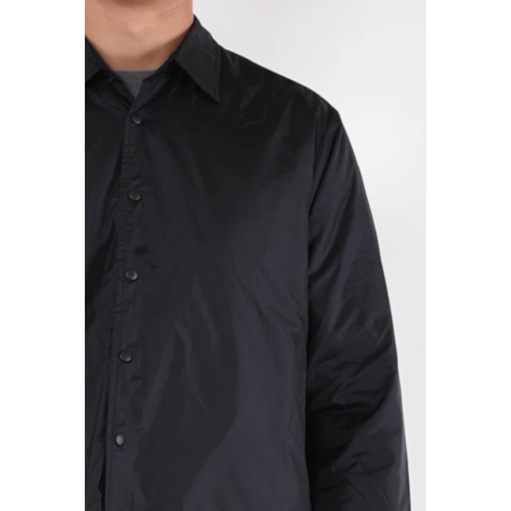 Aspesi Nylon Overhemd met Voorkant Drukknoopjes Black Heren
