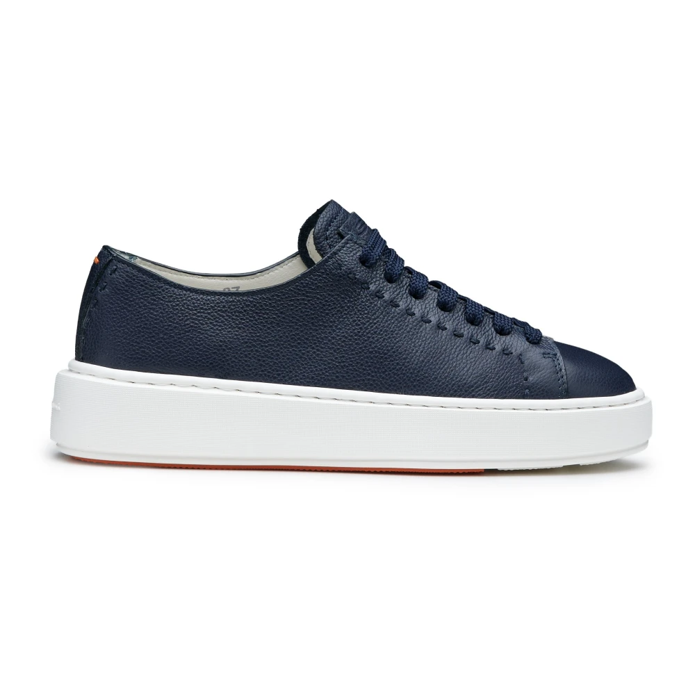 Santoni Low-top leren sneaker Dames Schoenen Blauw