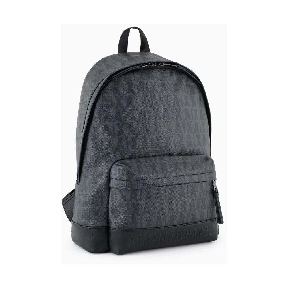 Armani Exchange Grijze Katoenen Rugzak Black Heren
