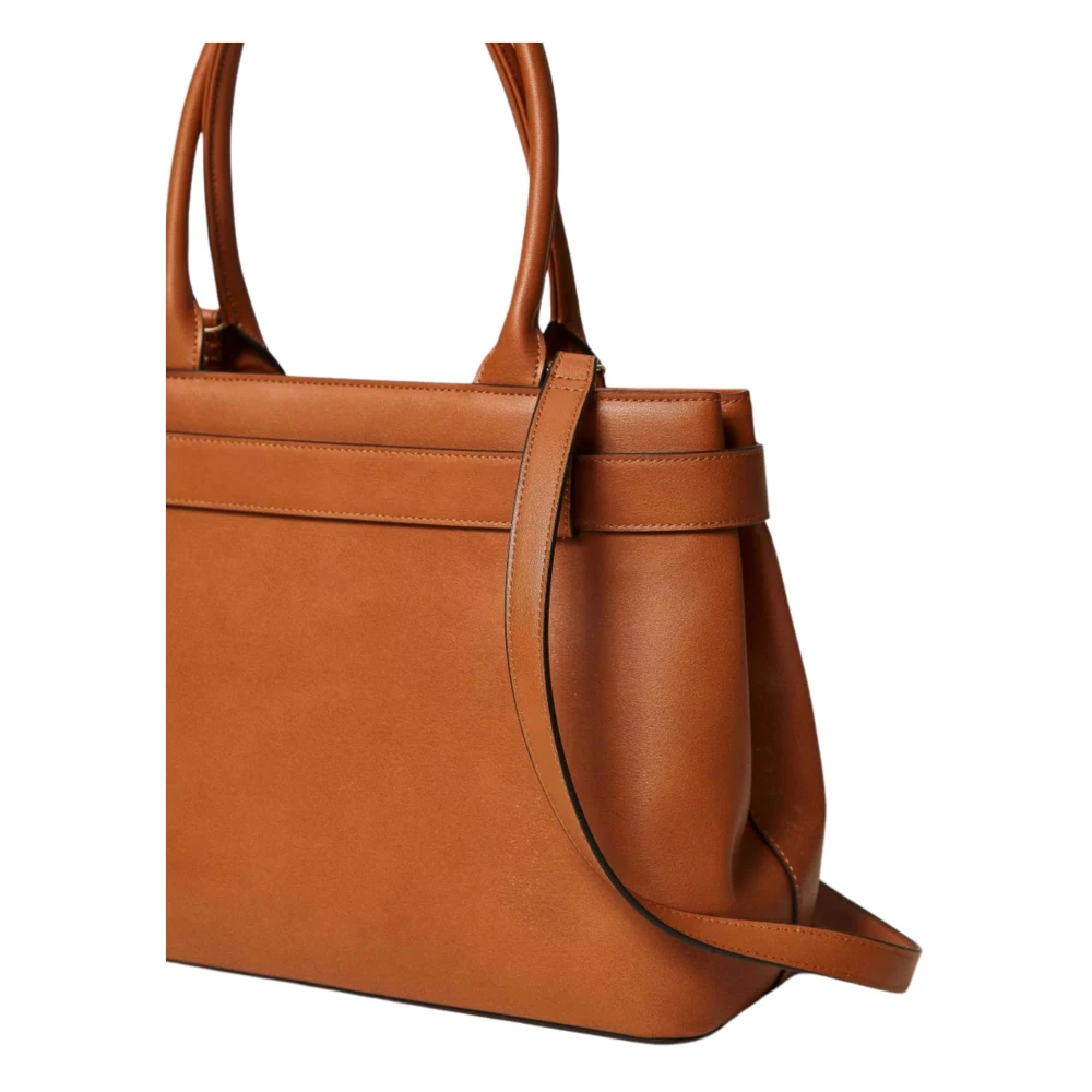 Twinset Bruin lederen Shopper tas Voyage Brown Dames