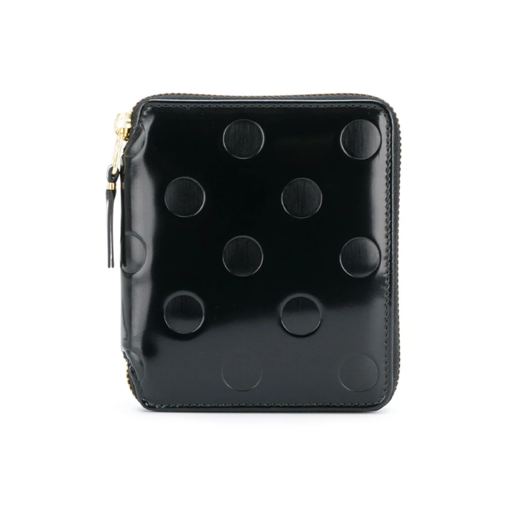 Comme des Garçons Gestippelde Reliëf Leren Portemonnee Black Unisex