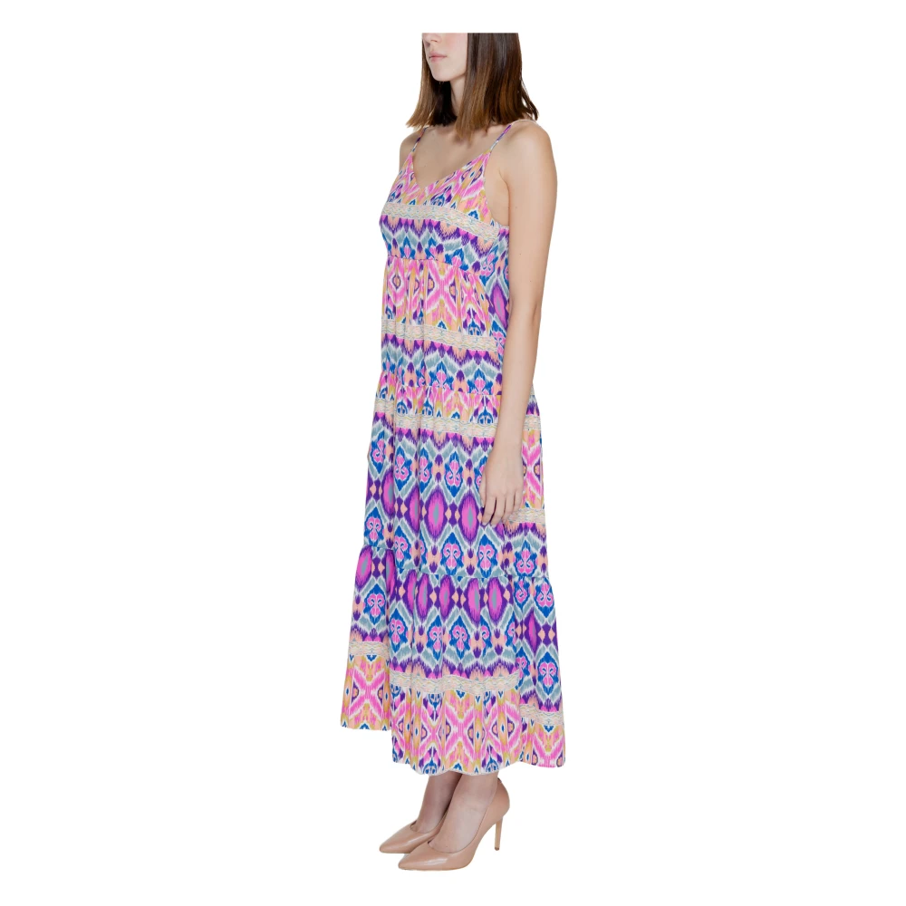 Only Roze Geometrische Sweetheart Jurk Multicolor Dames