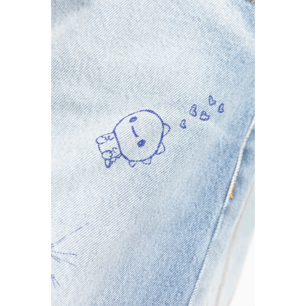 Vetements Jeans met print Blue Heren