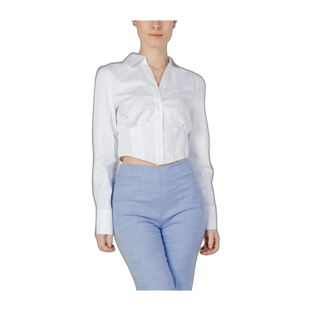 Guess Wit Overhemd met V-hals White Dames