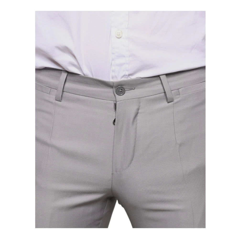 Dolce & Gabbana Lichtgrijze Wollen Blend Pantalon Gray Heren
