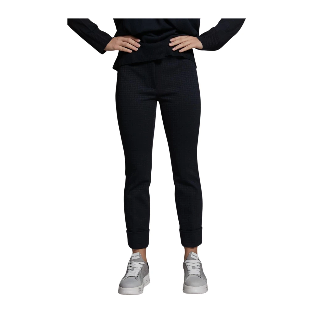 Via Masini 80 Strakke Broek met Omslag Blue Dames