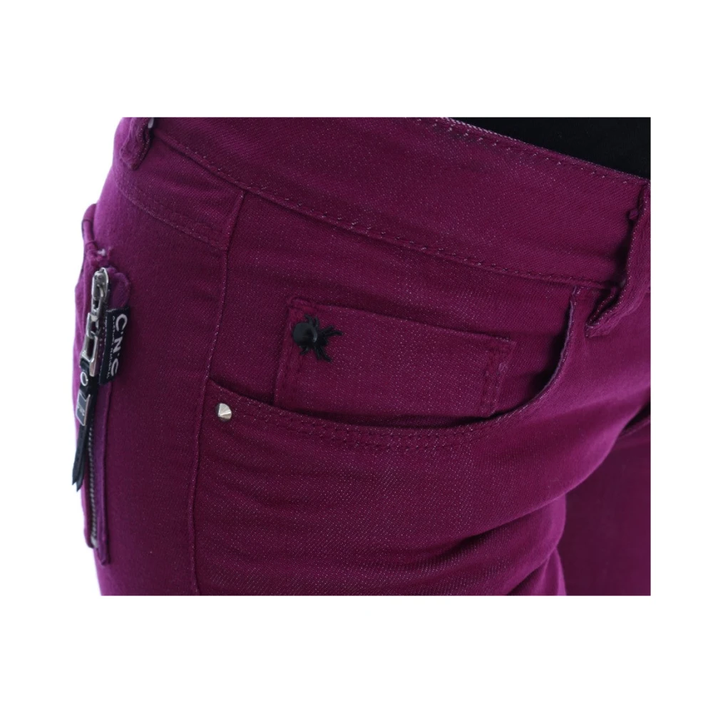 Costume National Elegante Paarse Super Slim Jeans Purple Dames
