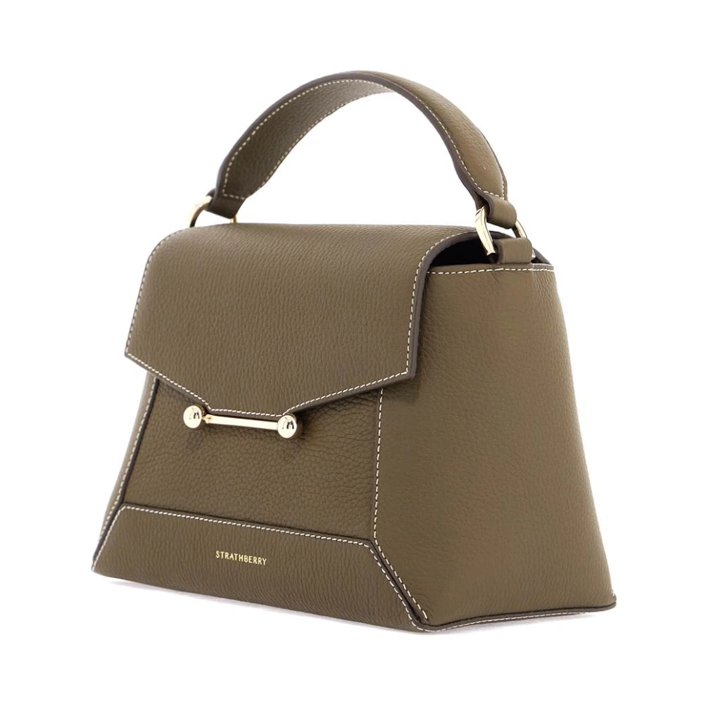Strathberry Khaki Leren Handtas Mozaïek Green Dames