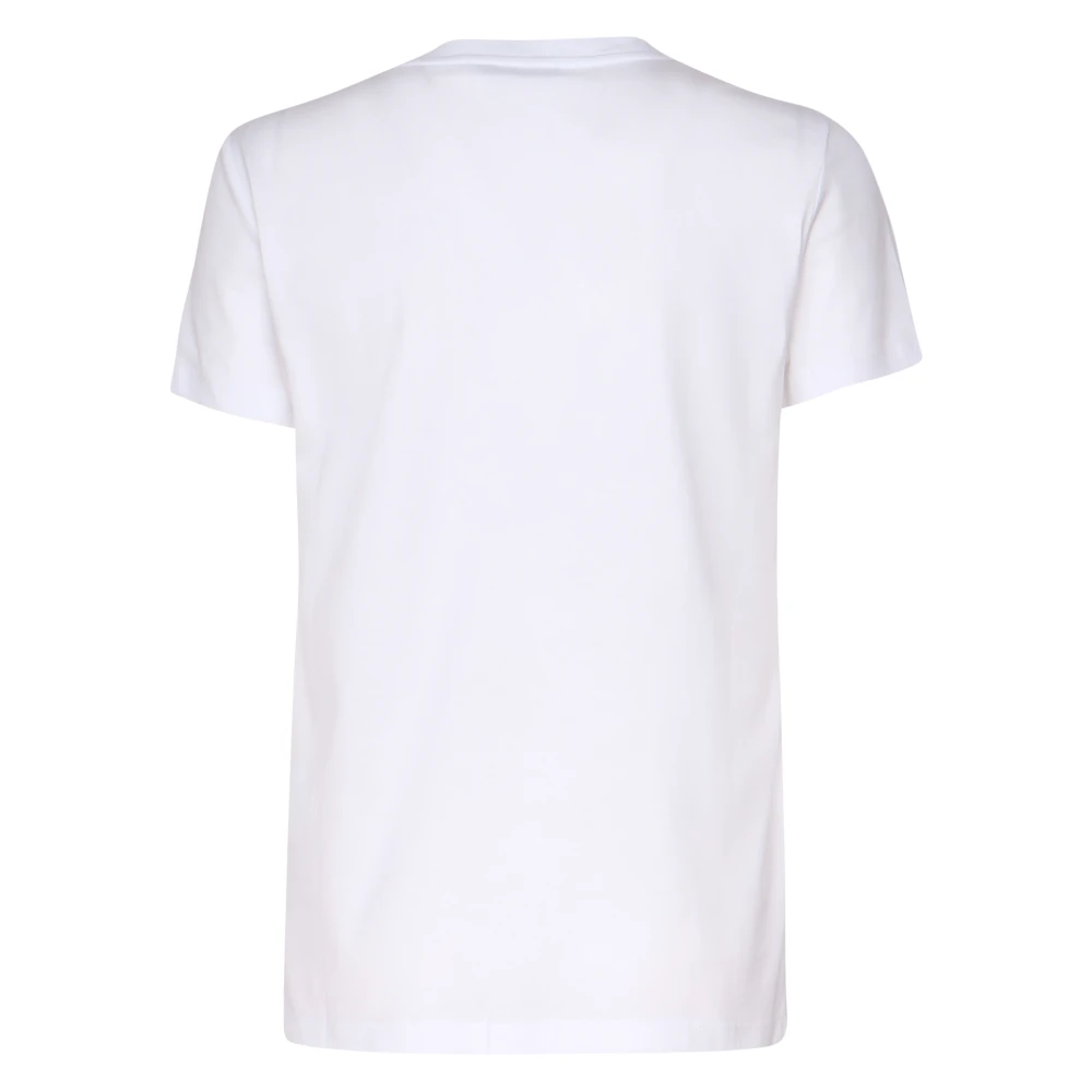Max Mara Off-White Katoenen T-shirt Ronde Kraag Beige Dames
