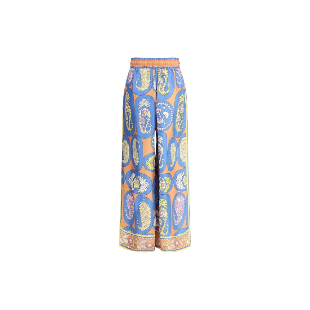 Alemais Zijden Wijde Pijp Broek met Pailey Print Multicolor Dames