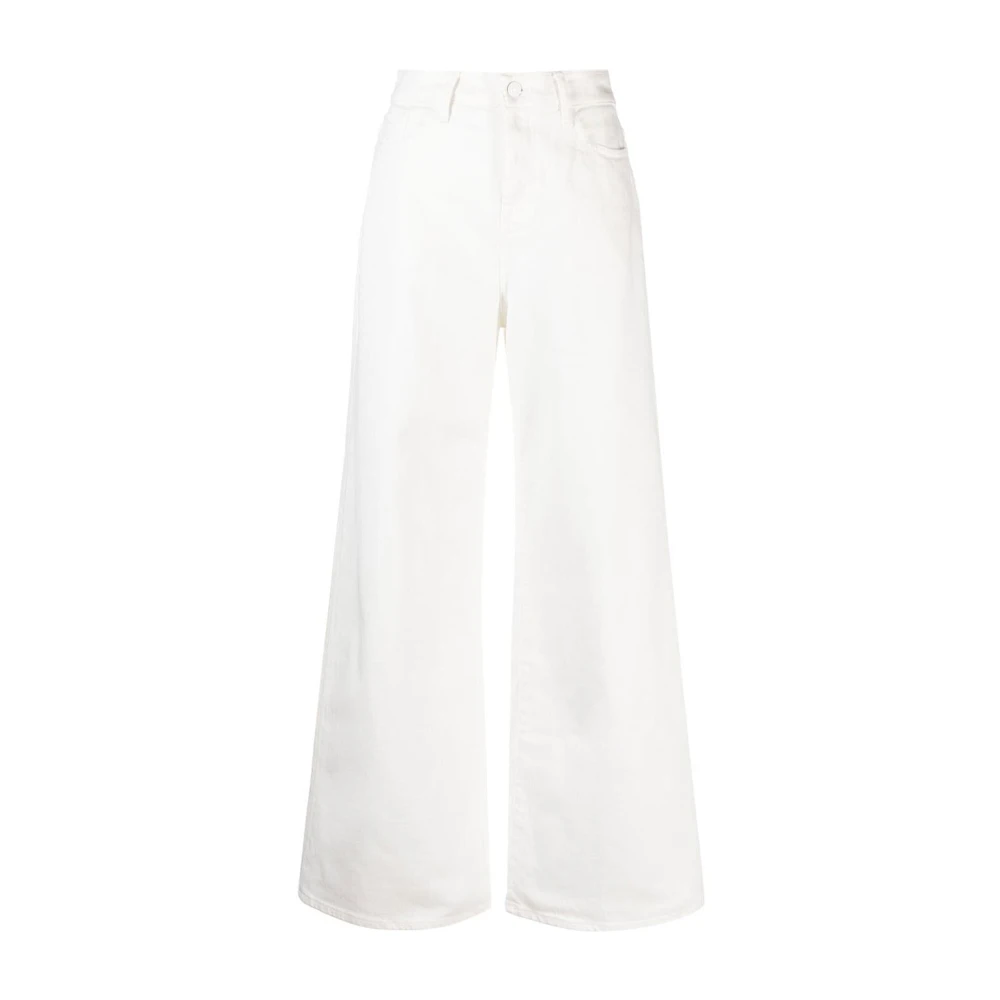7 For All Mankind Wijde Jeans Denim Blue White Dames