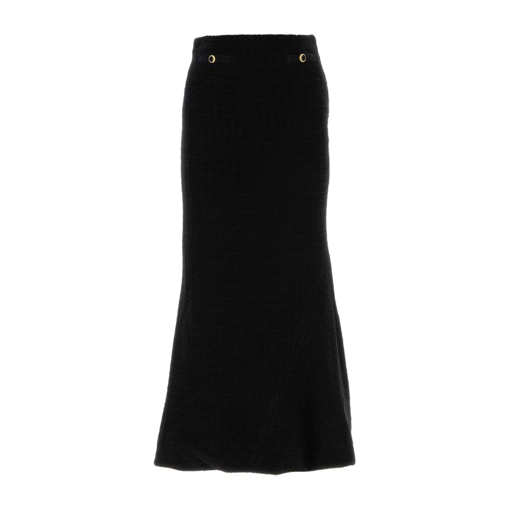 Alessandra Rich Zwarte tweed rok Klassieke stijl Black Dames