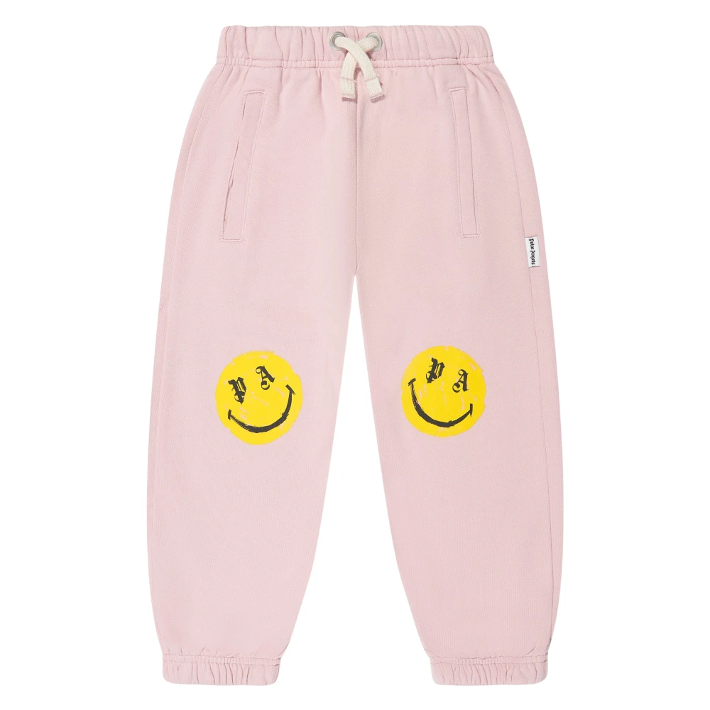 Palm Angels Girls Pink Smiley Brush Joggers - Sweatpants - 6 Y - Kids
