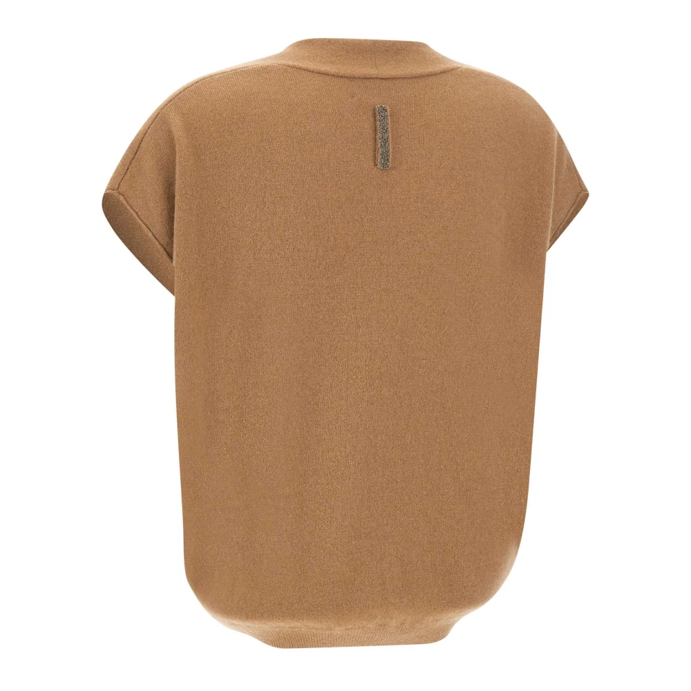 Hemisphere Kasjmier Gilet Hazelnoot Sweater Beige Dames