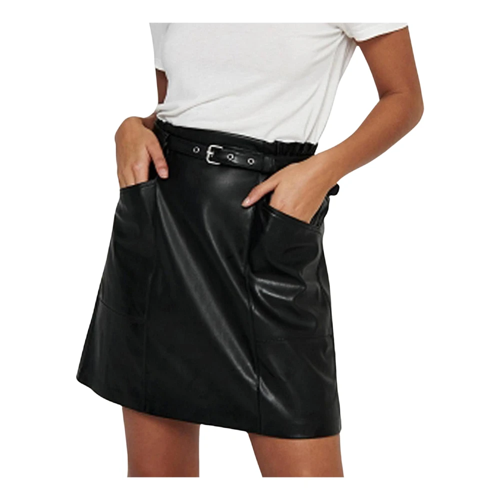 Only Women's Black Ankle Strap Skirt