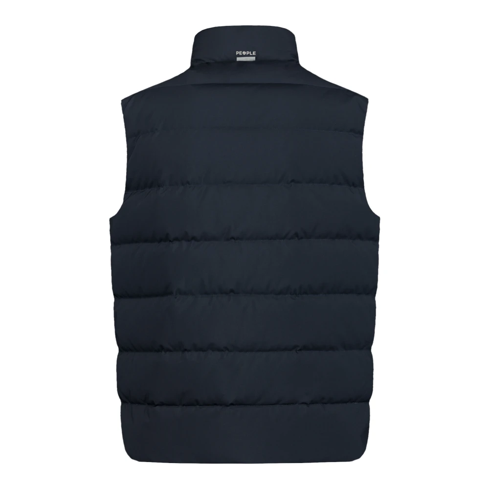 People of Shibuya Gewatteerd technisch stof puffer vest Blue Heren