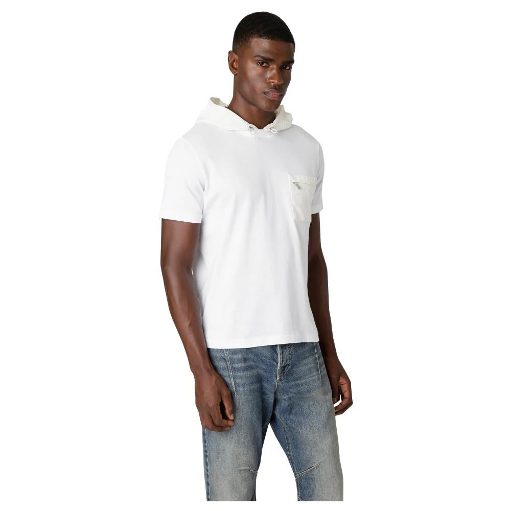 Eleventy Hoodie van Giza-katoen White Heren