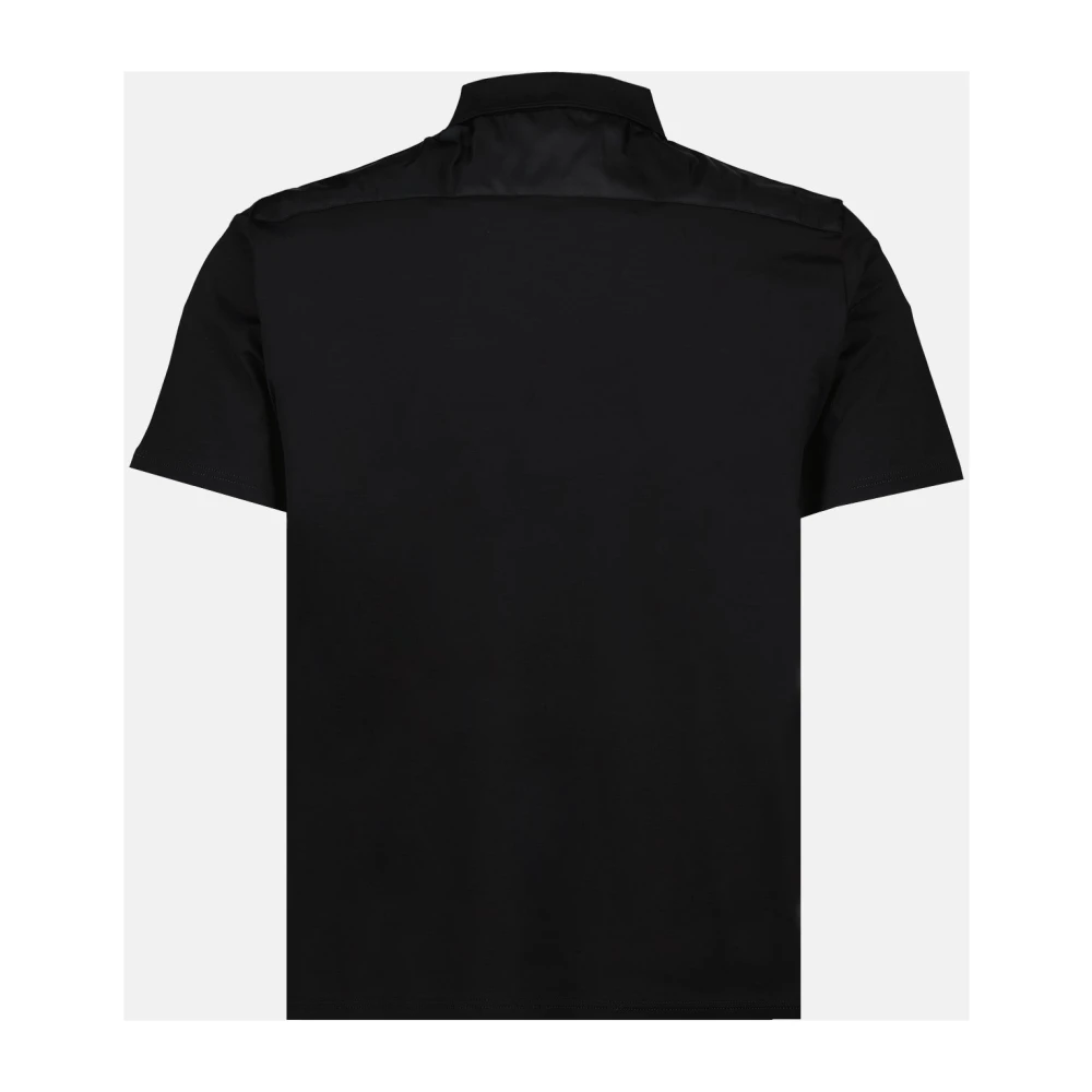Prada Klassieke Polo Shirt met Metalen Logo Black Heren