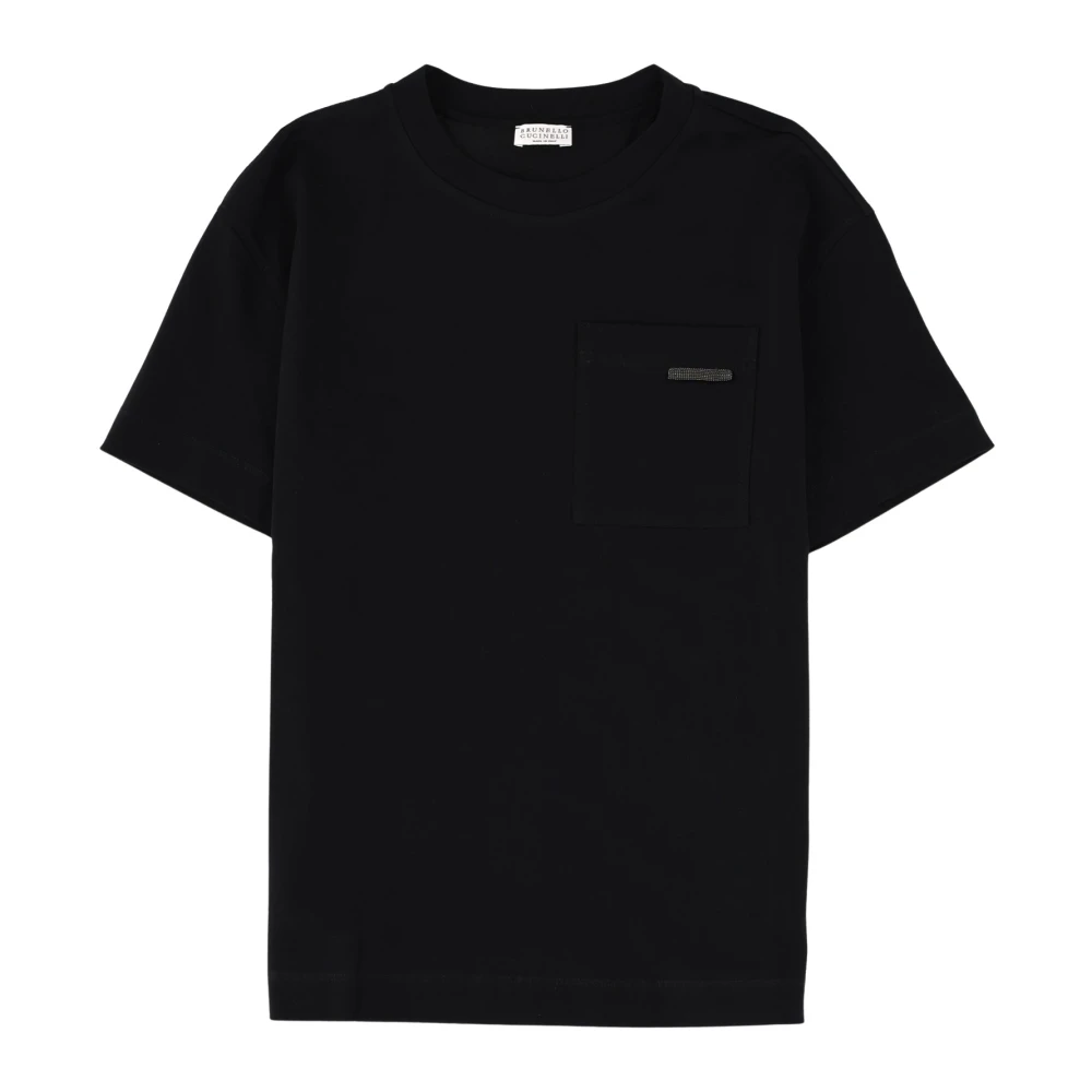 Brunello Cucinelli Women's Black T-Shirts, M, Girocollo M/Corta