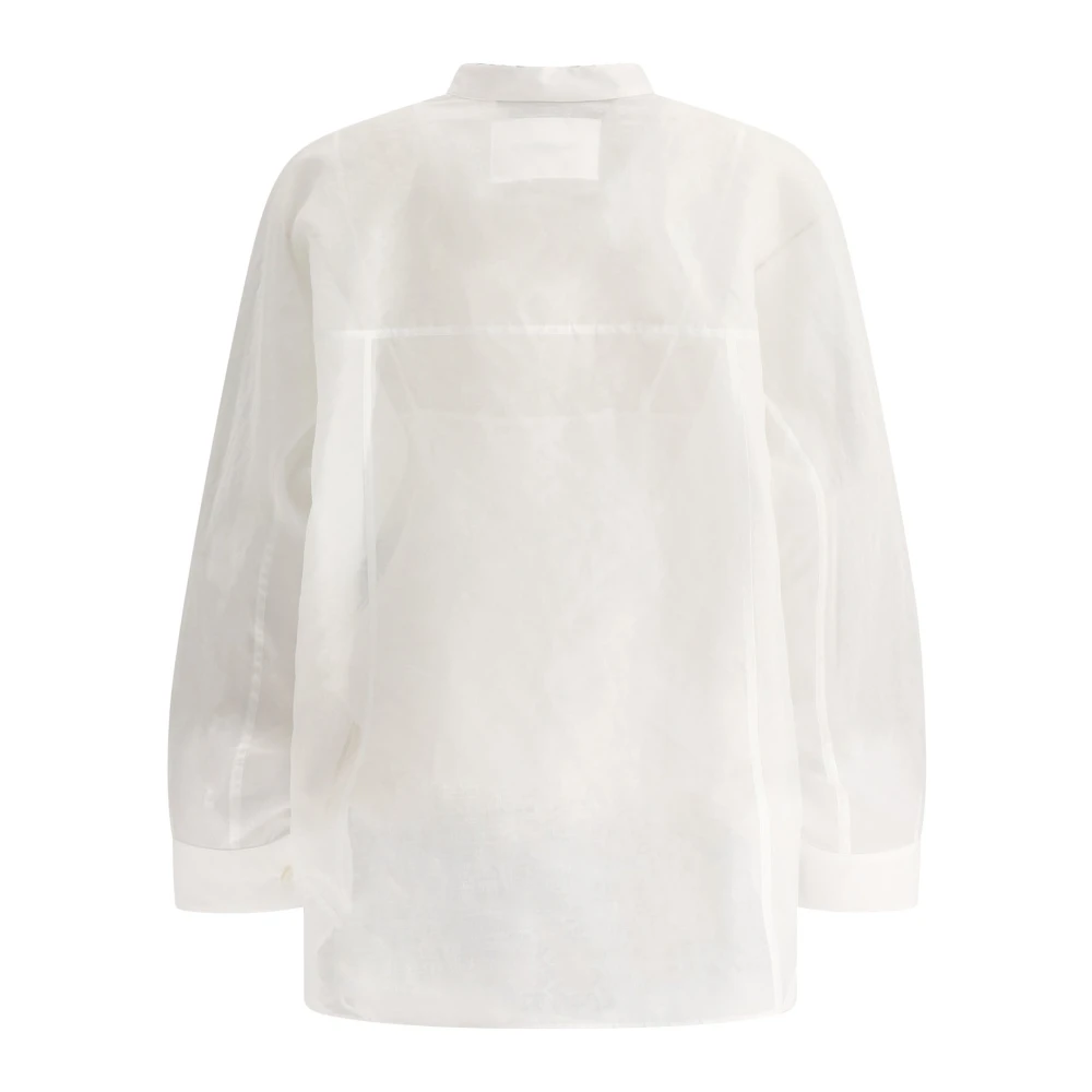 Jil Sander Oversized Fit Shirt met Petticoat White Dames
