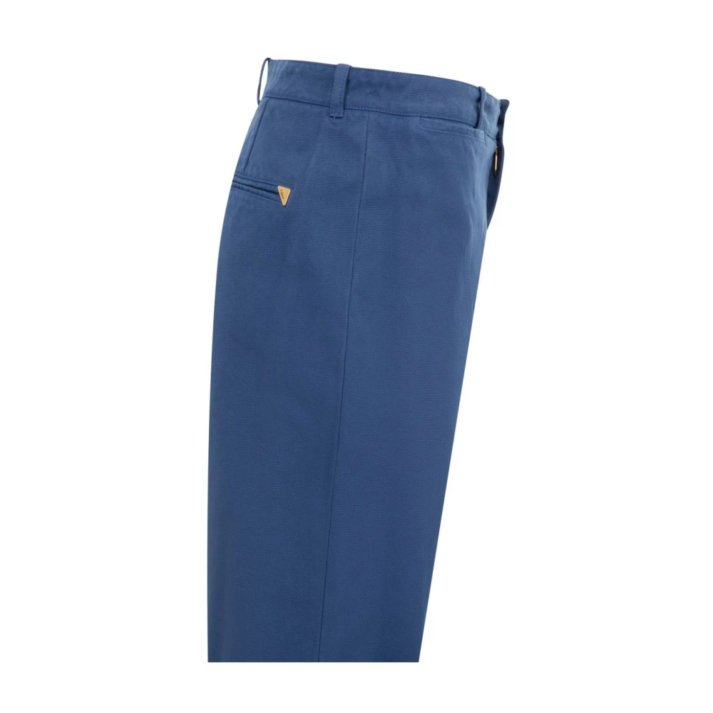 Chloé Blauwe Flare Katoenen Broek Blue Dames