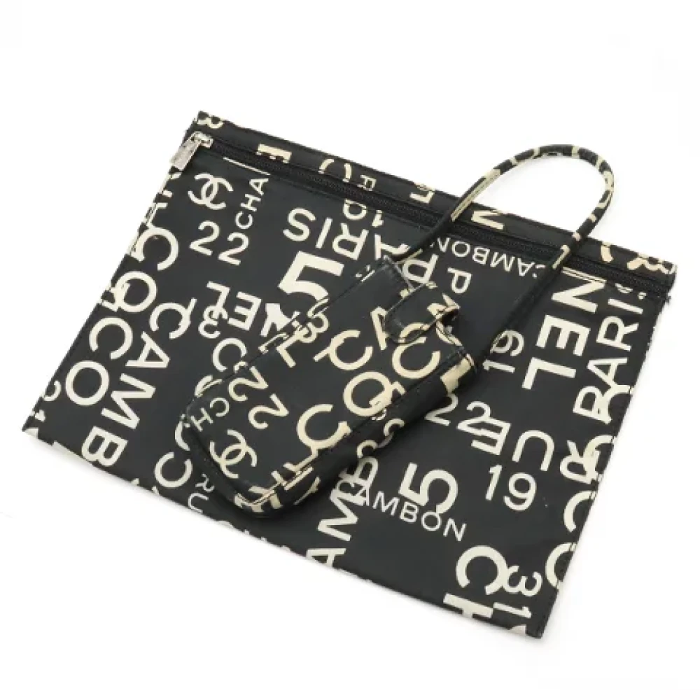 Chanel Vintage Pre-owned Canvas totes Black Dames