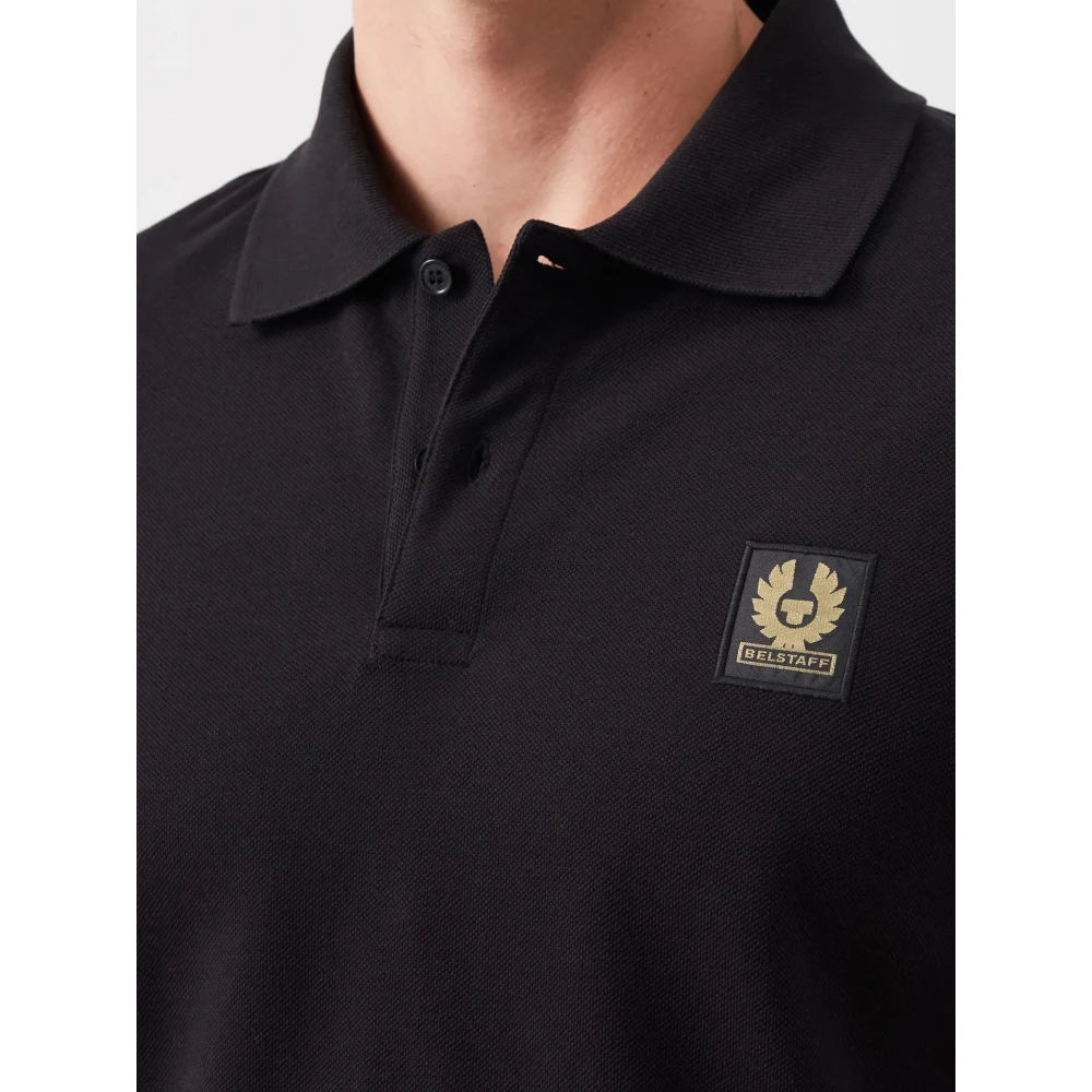Belstaff Discreet Style Zwart Katoen Piqué Polo Black Heren