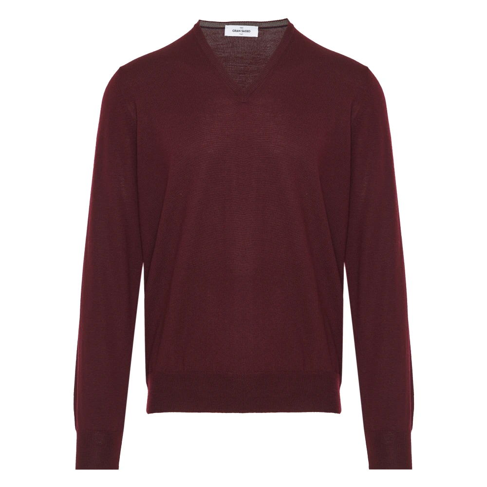Gran Sasso Wollen V-hals Knitwear Red Heren