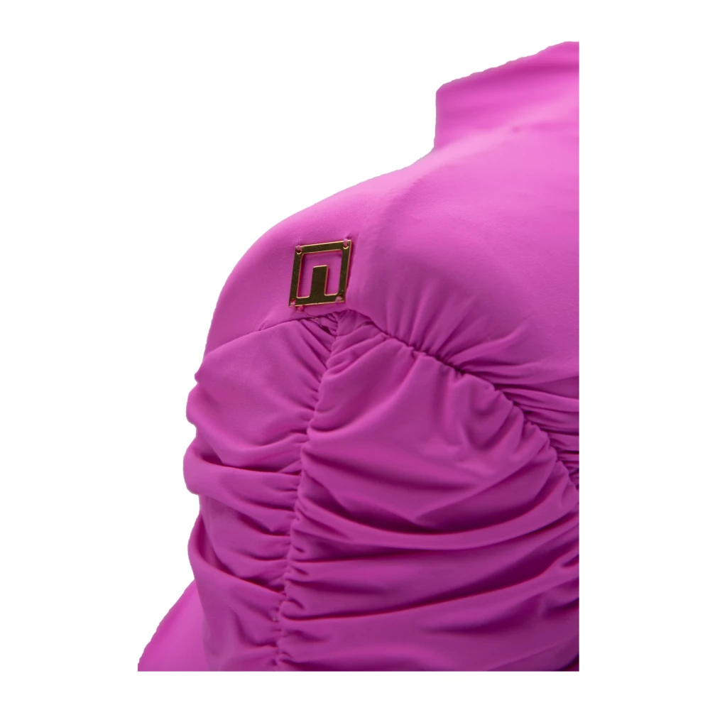 Elisabetta Franchi Korte jurk met hoge kraag Pink Dames