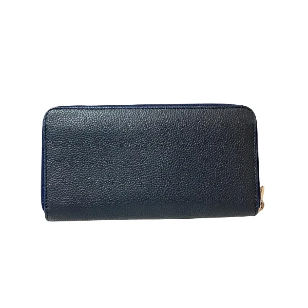 Dior Vintage Pre-owned Leather wallets Blue Dames