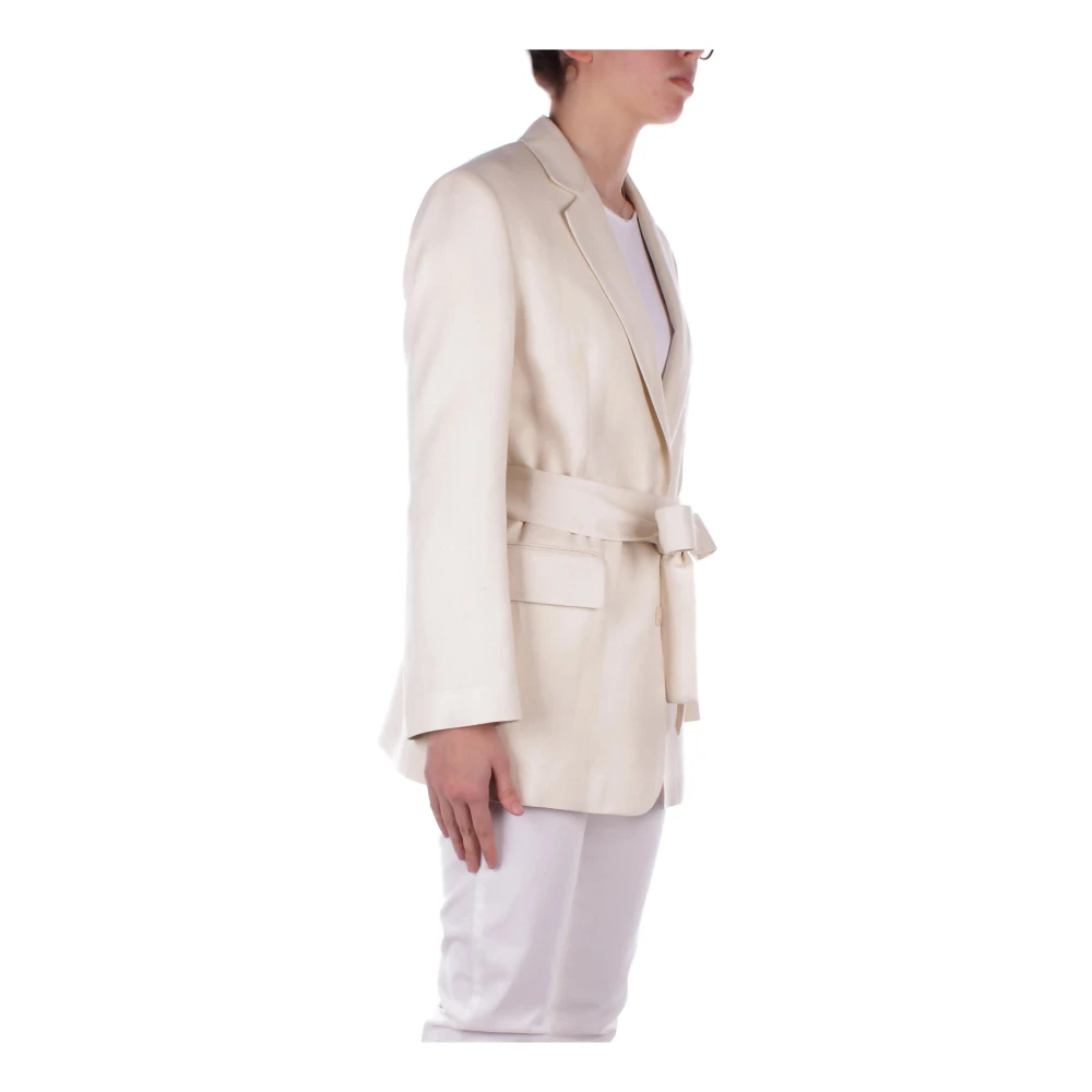 Dondup Roomkleurige Jassen met Afneembare Band Beige Dames