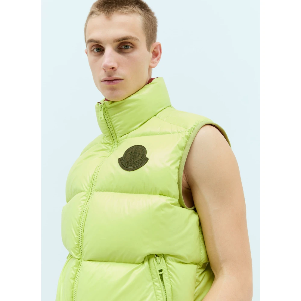 Moncler Gewatteerd Nylon Donsvest Yellow Heren