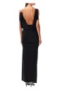 robe-longue-noire-en-satin-col-en-v