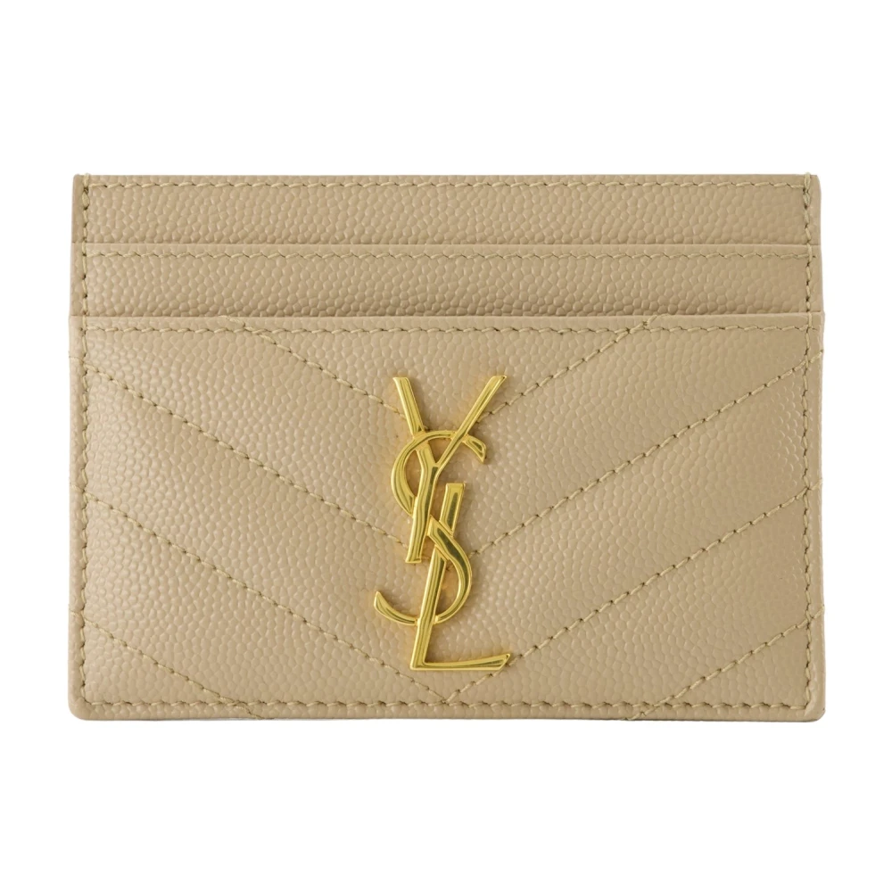 Saint Laurent Women's Beige Wallets & Cardholders, One Size, Cassandre Card Holder