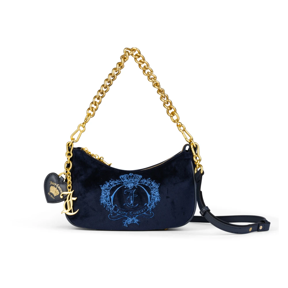 Juicy Couture Velvet Finish Blauwe Hobo Tas Blue Dames