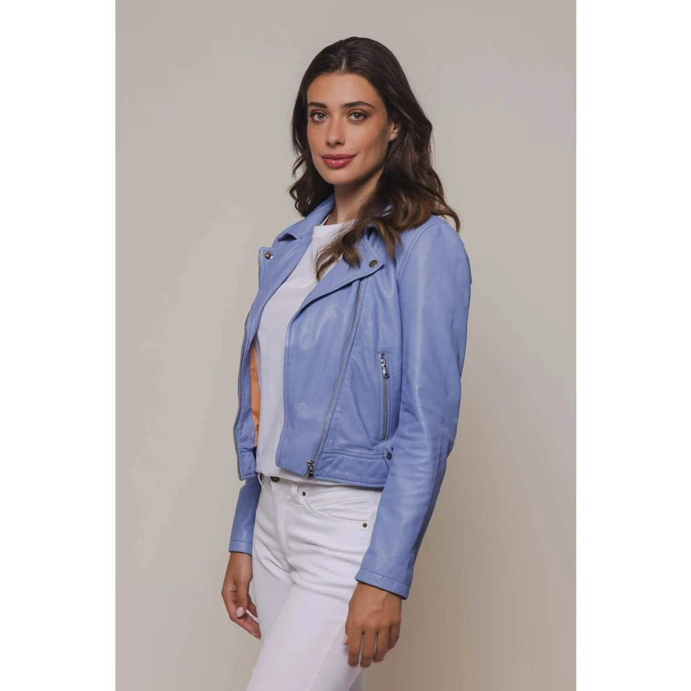 Rino&Pelle Leren Jas Blue Dames