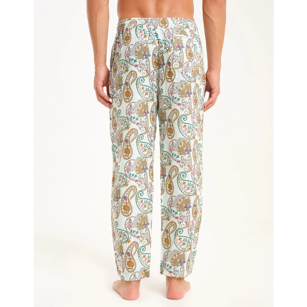 Peninsula Italiaanse Linnen Pantalaccio Klassieke Stijl Multicolor Heren