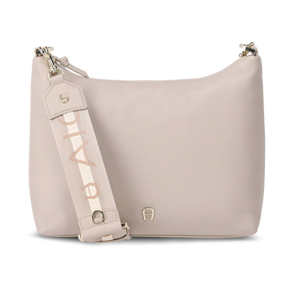 aigner Elegante leren schoudertas Beige Dames