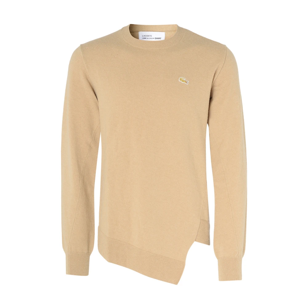 Comme des Garçons Gebreide Trui Kameel Wol Logo Brown Heren