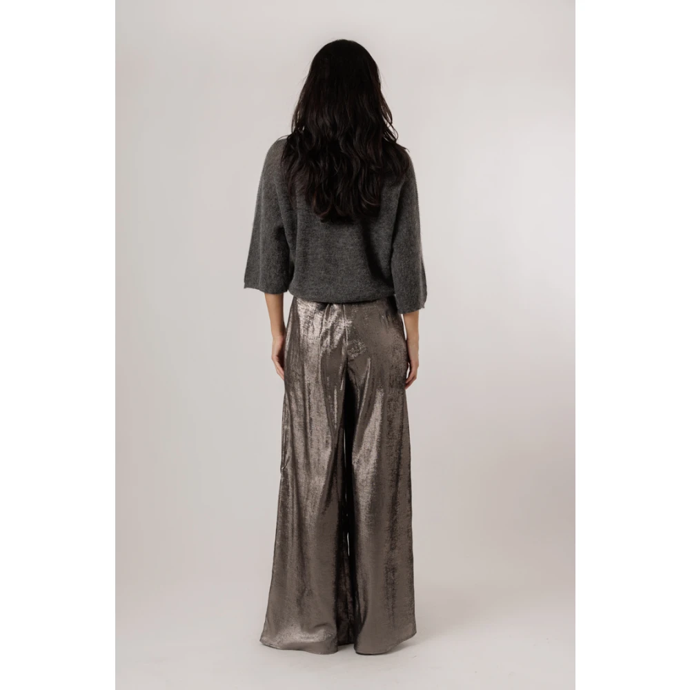 Momoni Zilveren Plooibroek met Paars Grijs Glas Gray Dames