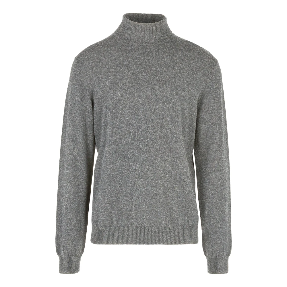 Bomboogie Uomo Grigio - Maglione Con Collo Alto In Lana Merino-Heather Grey-M - Knitwear - L
