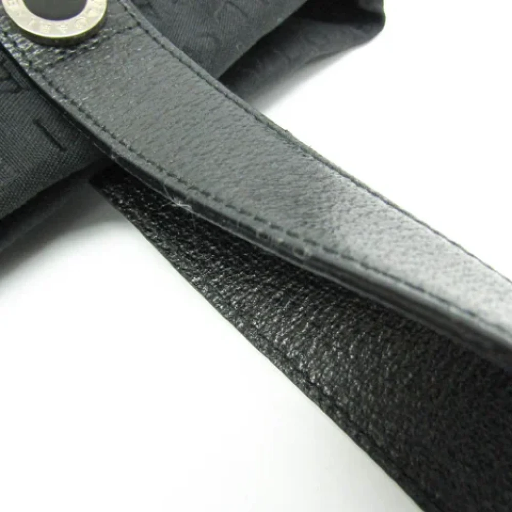 Bvlgari Vintage Pre-owned Canvas shoulder-bags Black Dames