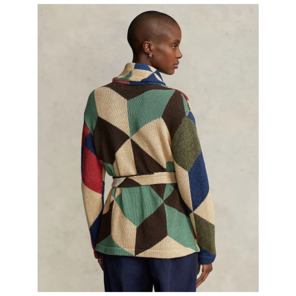 Polo Ralph Lauren Patchwork Shawl Kraag Cardigan Multicolor Dames