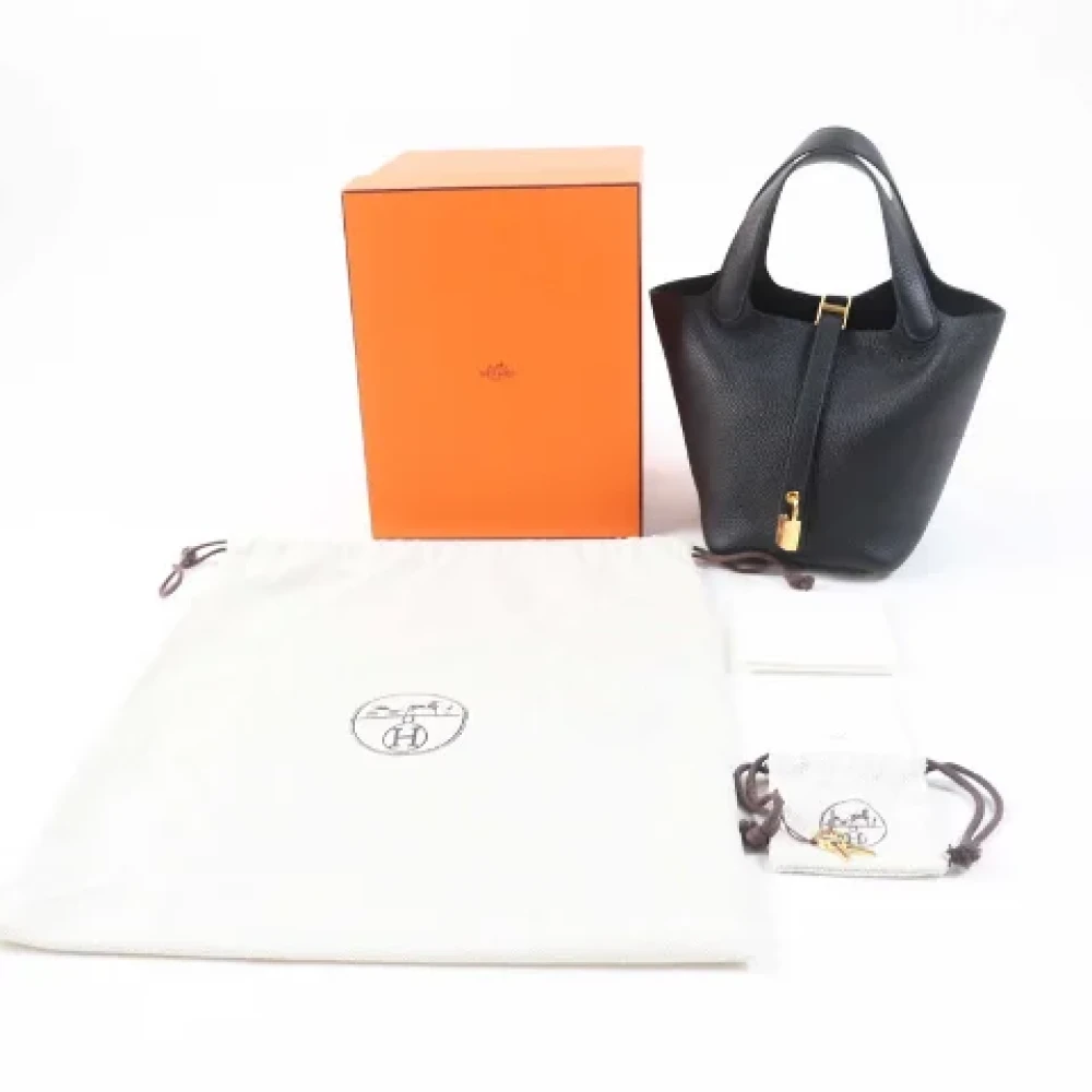 Hermès Vintage Pre-owned Leather handbags Black Dames