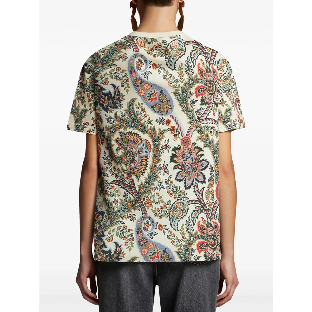 ETRO Bloemen Paisley Print Katoenen T-shirt Multicolor Dames